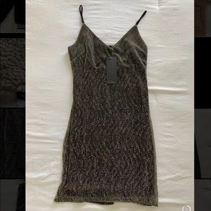 Lira Black Mesh Slip Dress